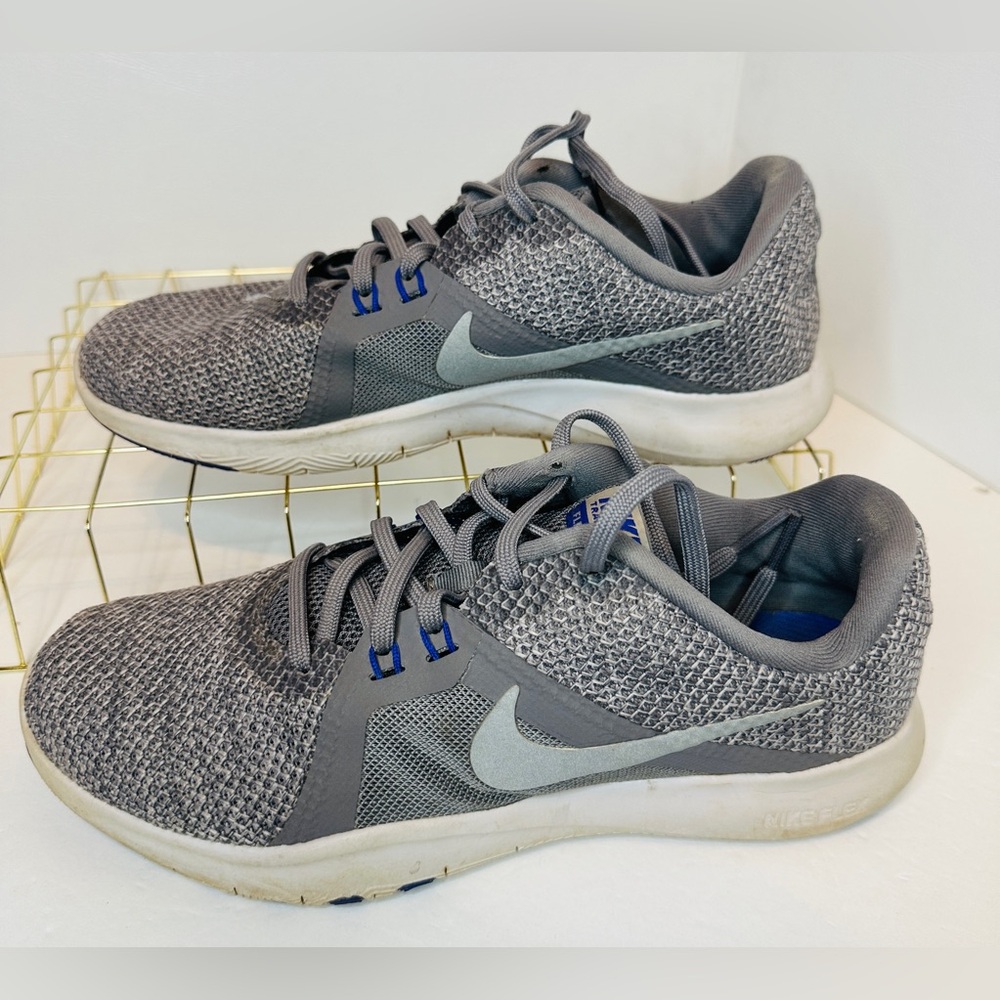 Womens Nike Flex Trainer In Gunsmoke Gray Metallic Silver Size 7.5